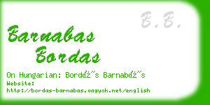 barnabas bordas business card